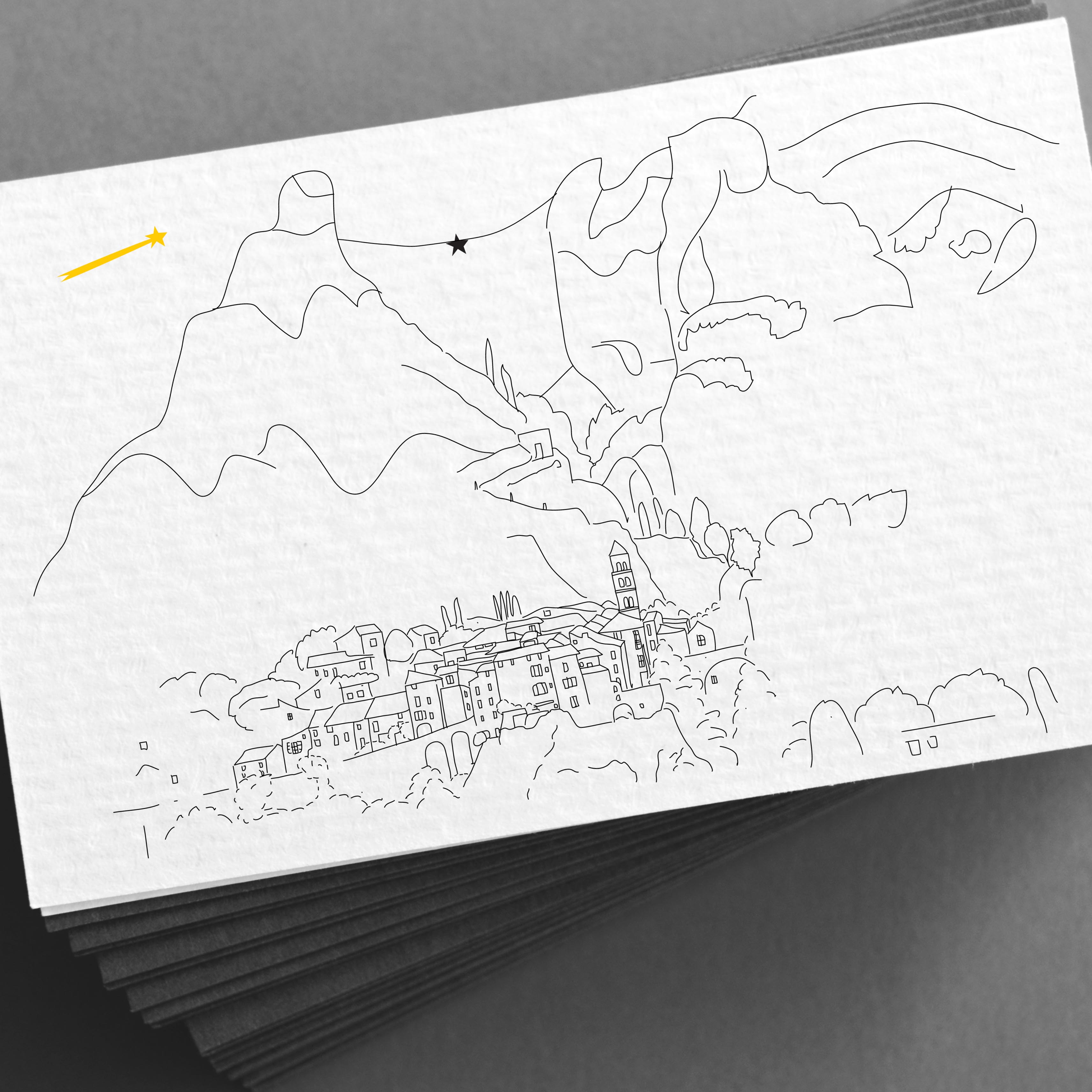 Pile of blank business cards on table